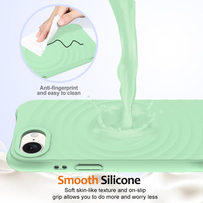 For iPhone 16e Wave Texture MagSafe Magnetic Liquid Silicone Phone Case(Green) by bashfashion
