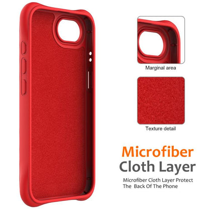 For iPhone 16e Wave Texture MagSafe Magnetic Liquid Silicone Phone Case(Red) by bashfashion