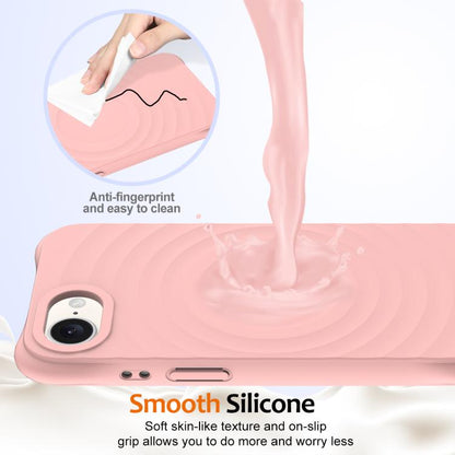 For iPhone 16e Wave Texture MagSafe Magnetic Liquid Silicone Phone Case(Pink) by bashfashion