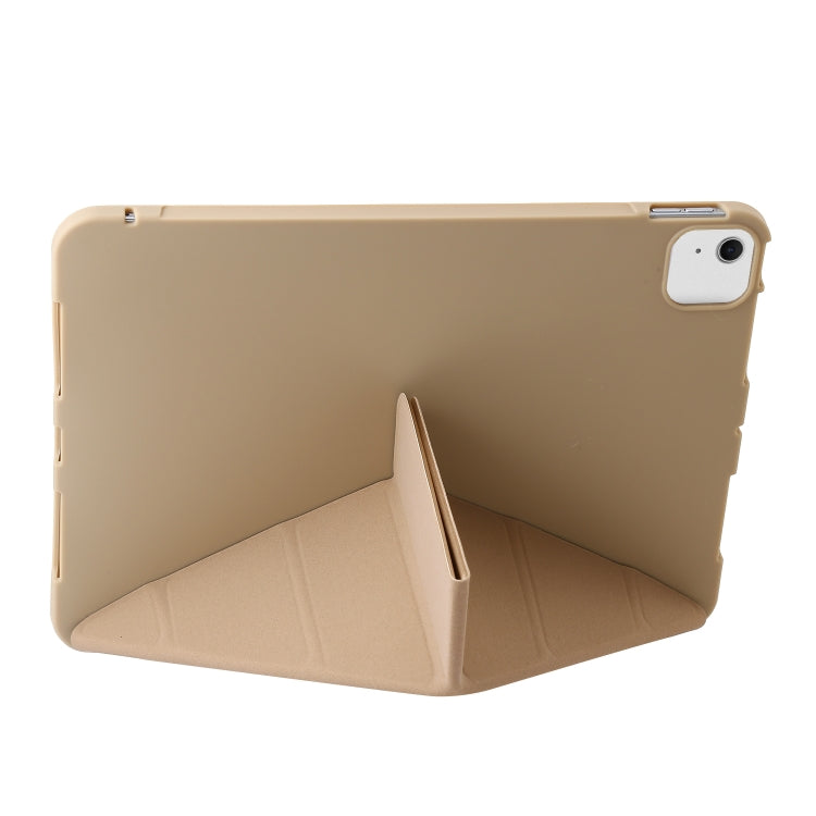 For iPad Air 13 2025 / 2024 TPU Deformation Flip Leather Tablet Case with Holder(Gold) by bashfashion