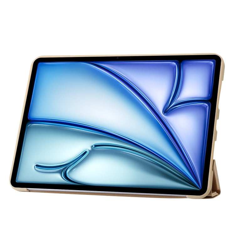 For iPad Air 13 2025 / 2024 TPU Deformation Flip Leather Tablet Case with Holder(Gold) by bashfashion