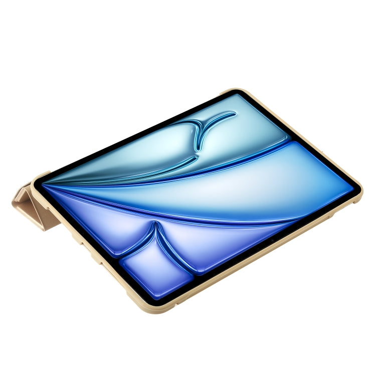 For iPad Air 13 2025 / 2024 TPU Deformation Flip Leather Tablet Case with Holder(Gold) by bashfashion