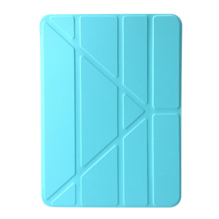 For iPad Air 13 2025 / 2024 TPU Deformation Flip Leather Tablet Case with Holder(Mint Blue) by bashfashion
