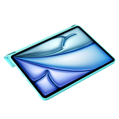 For iPad Air 13 2025 / 2024 TPU Deformation Flip Leather Tablet Case with Holder(Mint Blue) by bashfashion