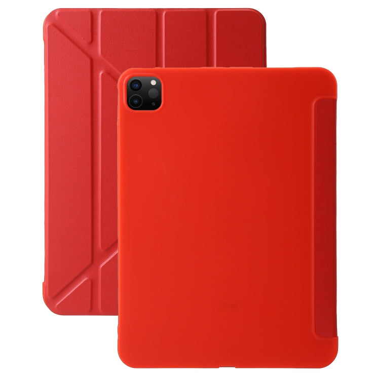 For iPad Pro 11 2025 / 2024 TPU Deformation Flip Leather Tablet Case with Holder(Red) by bashfashion