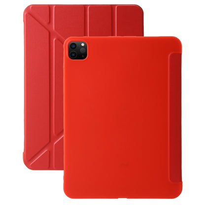 For iPad Pro 11 2025 / 2024 TPU Deformation Flip Leather Tablet Case with Holder(Red) by bashfashion