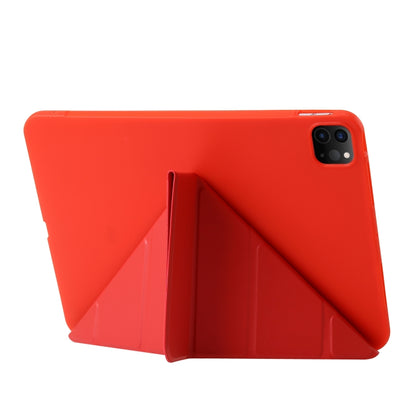 For iPad Pro 11 2025 / 2024 TPU Deformation Flip Leather Tablet Case with Holder(Red) by bashfashion