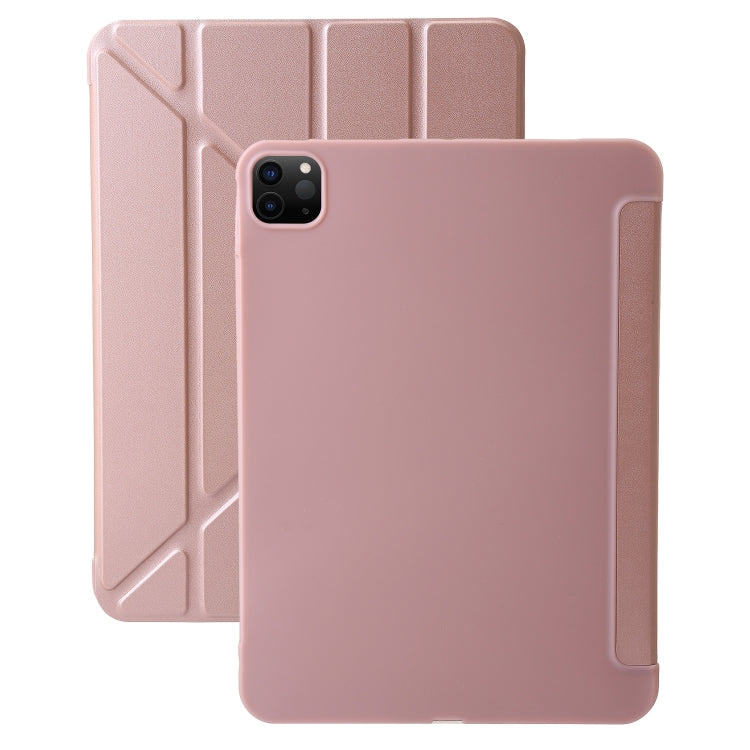 For iPad Pro 11 2025 / 2024 TPU Deformation Flip Leather Tablet Case with Holder(Rose Gold) by bashfashion