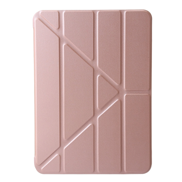 For iPad Pro 11 2025 / 2024 TPU Deformation Flip Leather Tablet Case with Holder(Rose Gold) by bashfashion