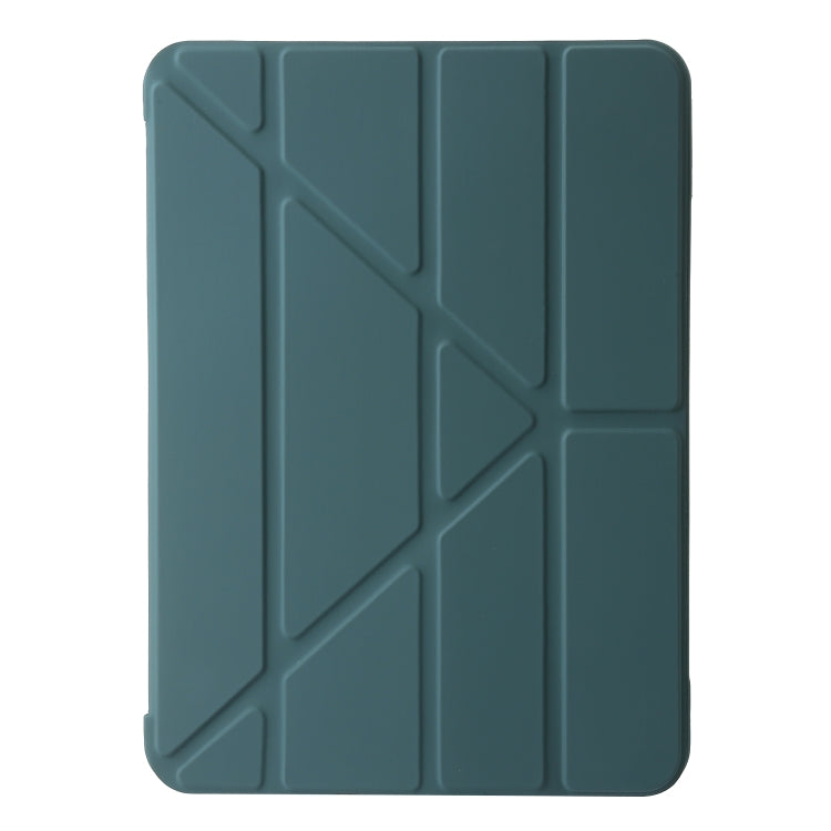 For iPad Pro 13 2025 / 2024 TPU Deformation Flip Leather Tablet Case with Holder(Dark Green) by bashfashion