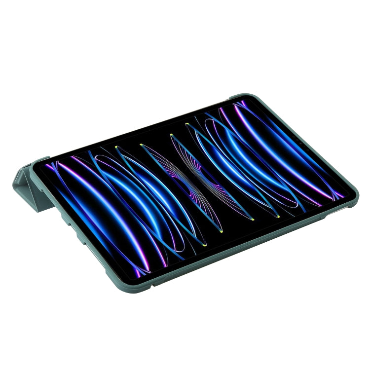 For iPad Pro 13 2025 / 2024 TPU Deformation Flip Leather Tablet Case with Holder(Dark Green) by bashfashion