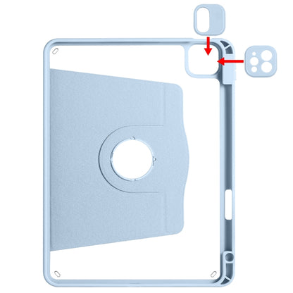 For iPad Pro 11 2025 / 2024 Acrylic 360 Degree Rotation Holder Leather Tablet Case(Ice Blue) by bashfashion