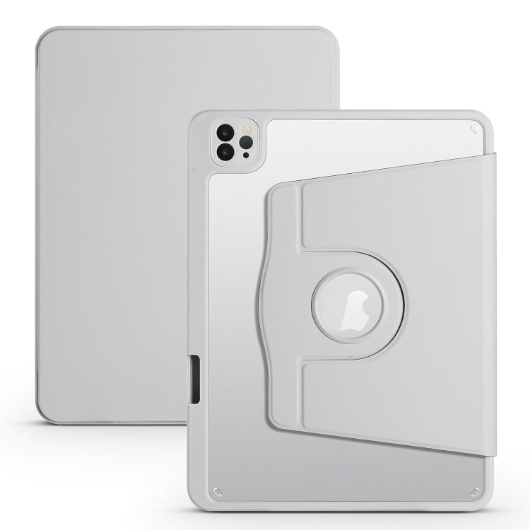 For iPad Pro 13 2025 / 2024 Acrylic 360 Degree Rotation Holder Leather Tablet Case(Fog Grey) by bashfashion