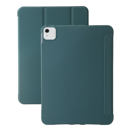 For iPad Air 13 2025 / 2024 Three-fold Holder Flip Tablet Leather Case(Dark Green) by bashfashion