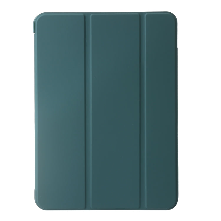 For iPad Air 13 2025 / 2024 Three-fold Holder Flip Tablet Leather Case(Dark Green) by bashfashion