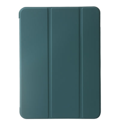 For iPad Air 13 2025 / 2024 Three-fold Holder Flip Tablet Leather Case(Dark Green) by bashfashion