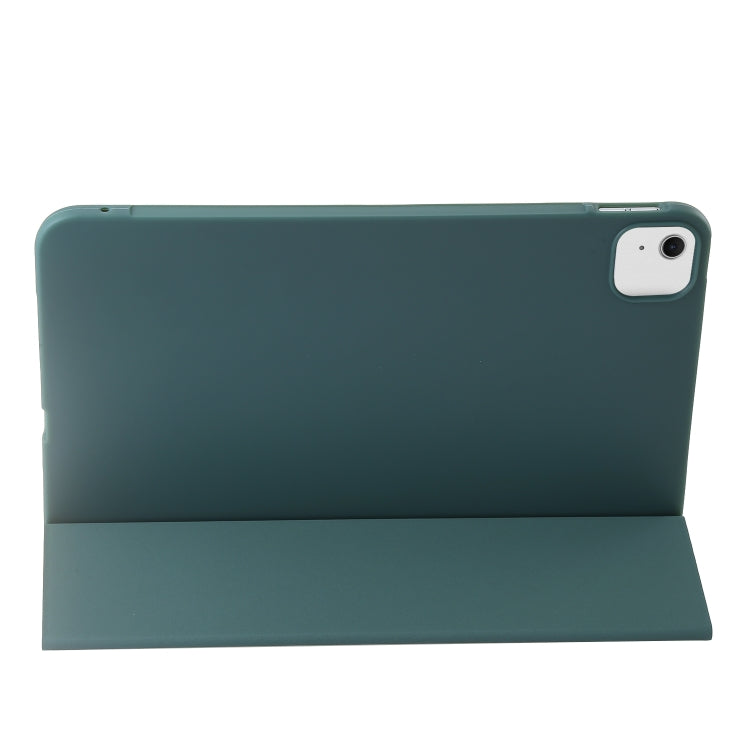 For iPad Air 13 2025 / 2024 Three-fold Holder Flip Tablet Leather Case(Dark Green) by bashfashion