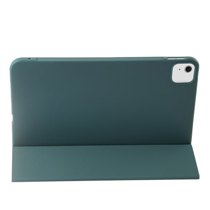 For iPad Air 13 2025 / 2024 Three-fold Holder Flip Tablet Leather Case(Dark Green) by bashfashion