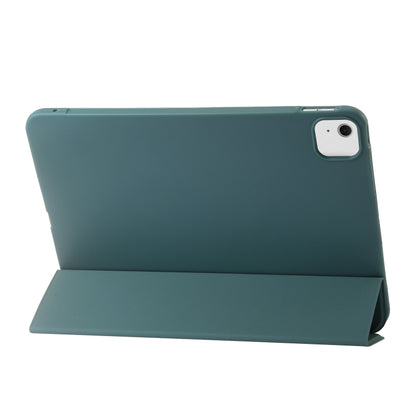 For iPad Air 13 2025 / 2024 Three-fold Holder Flip Tablet Leather Case(Dark Green) by bashfashion