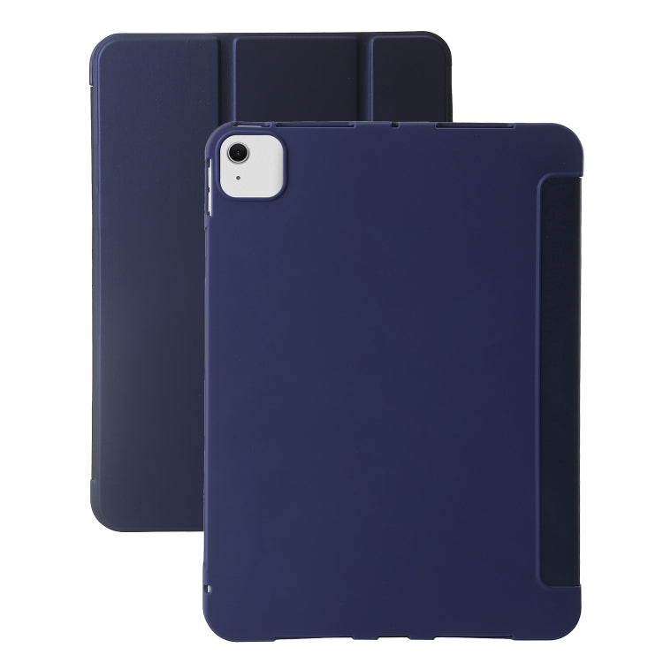 For iPad Air 11 2025 / 2024 Three-fold Holder Flip Tablet Leather Case(Dark Blue) by bashfashion