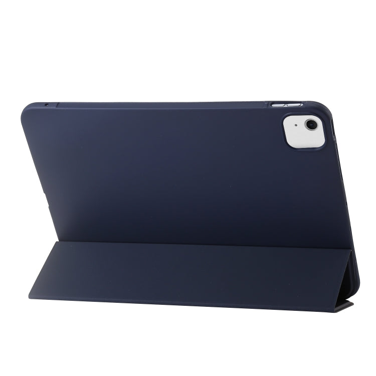 For iPad Air 11 2025 / 2024 Three-fold Holder Flip Tablet Leather Case(Dark Blue) by bashfashion