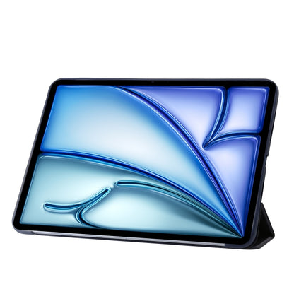 For iPad Air 11 2025 / 2024 Three-fold Holder Flip Tablet Leather Case(Dark Blue) by bashfashion