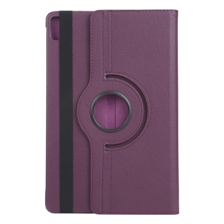 For iPad Air 11 2025 / 2024 360 Degree Rotation Litchi Texture Leather Tablet Case with Holder(Purple) by bashfashion