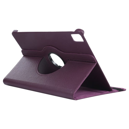 For iPad Air 11 2025 / 2024 360 Degree Rotation Litchi Texture Leather Tablet Case with Holder(Purple) by bashfashion