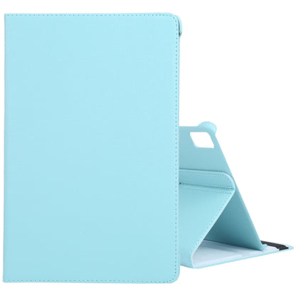For iPad Pro 11 2025 / 2024 360 Degree Rotation Litchi Texture Leather Tablet Case with Holder(Sky Blue) by bashfashion