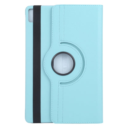 For iPad Pro 11 2025 / 2024 360 Degree Rotation Litchi Texture Leather Tablet Case with Holder(Sky Blue) by bashfashion