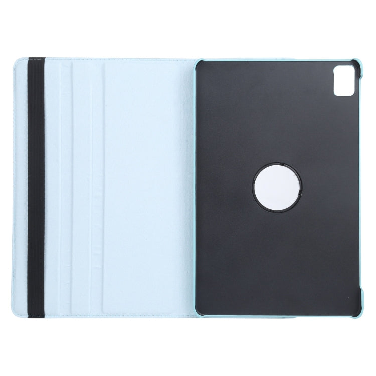 For iPad Pro 11 2025 / 2024 360 Degree Rotation Litchi Texture Leather Tablet Case with Holder(Sky Blue) by bashfashion