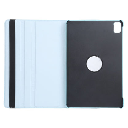 For iPad Pro 11 2025 / 2024 360 Degree Rotation Litchi Texture Leather Tablet Case with Holder(Sky Blue) by bashfashion