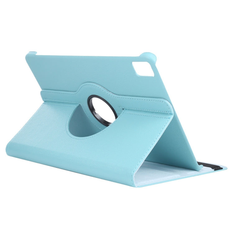 For iPad Pro 11 2025 / 2024 360 Degree Rotation Litchi Texture Leather Tablet Case with Holder(Sky Blue) by bashfashion