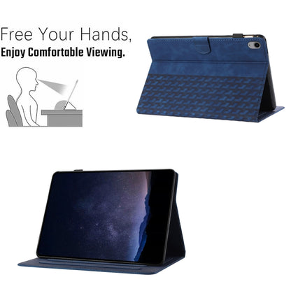 For iPad 2025 / 2022 Building Blocks Embossed Leather Smart Tablet Case(Blue) by bashfashion