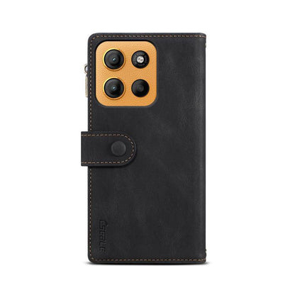 For Motorola Moto G15 ESEBLE Retro Frosted RFID Leather Phone Case(Black) by ESEBLE