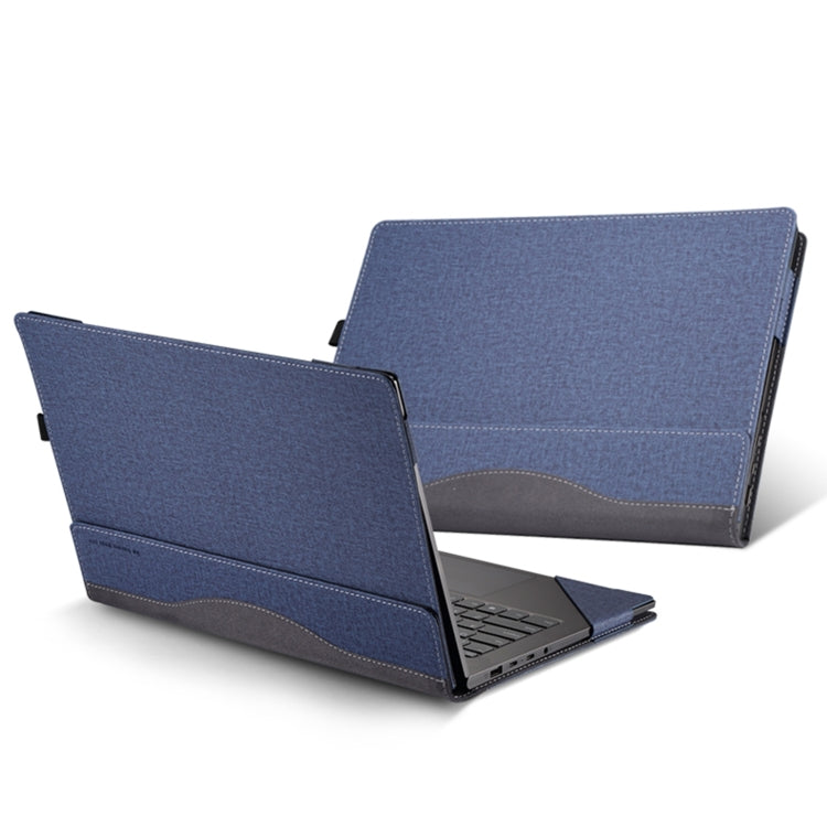For HP Envy Laptop 17 inch 17-cr / 17-ch Leather Laptop Shockproof Protective Case(Dark Blue) by bashfashion