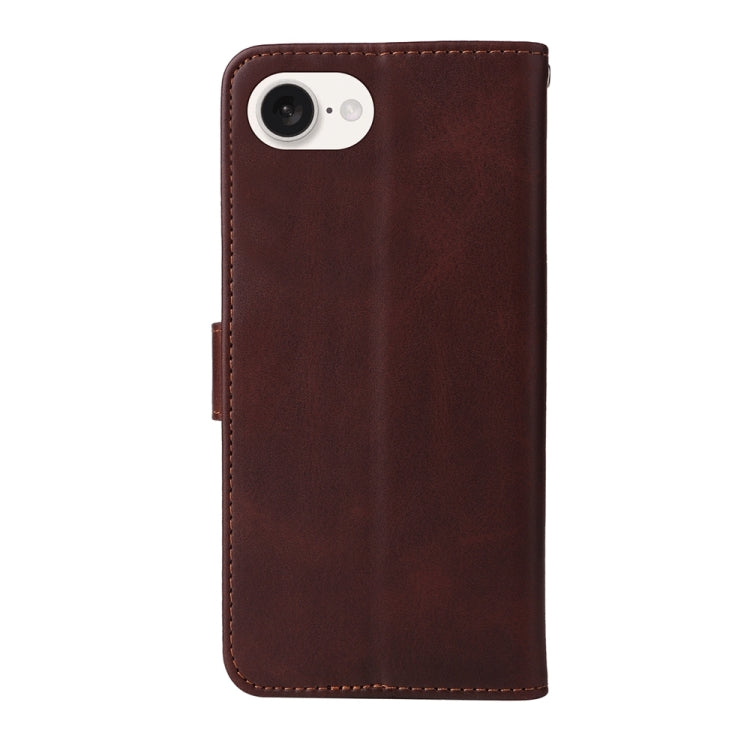 For iPhone 16e Classic Calf Texture Flip Leather Phone Case(Brown) by bashfashion