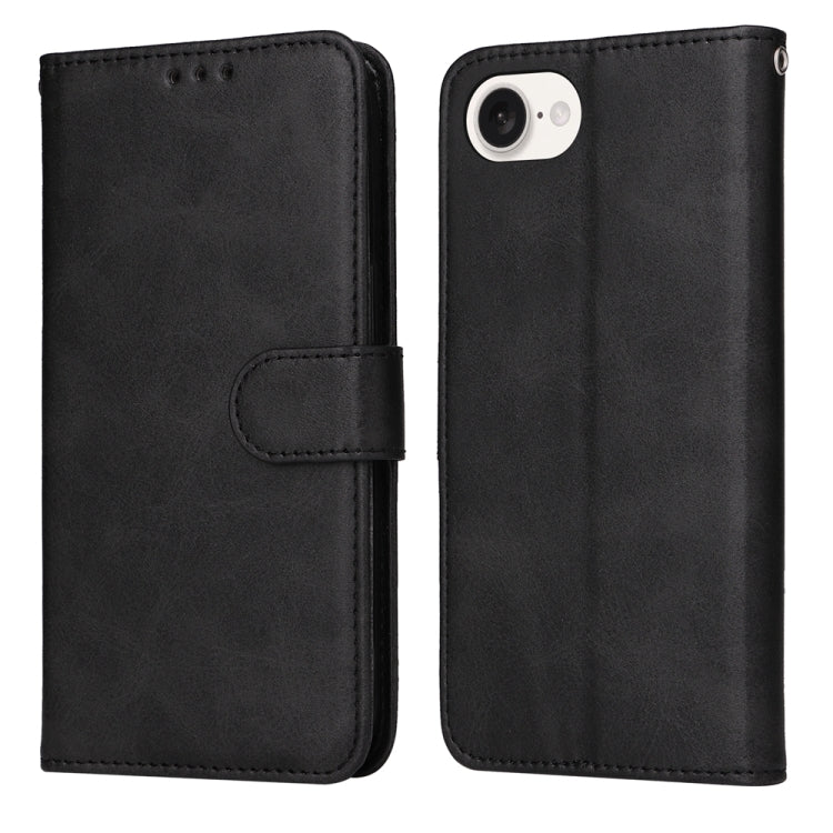 For iPhone 16e Classic Calf Texture Flip Leather Phone Case(Black) by bashfashion