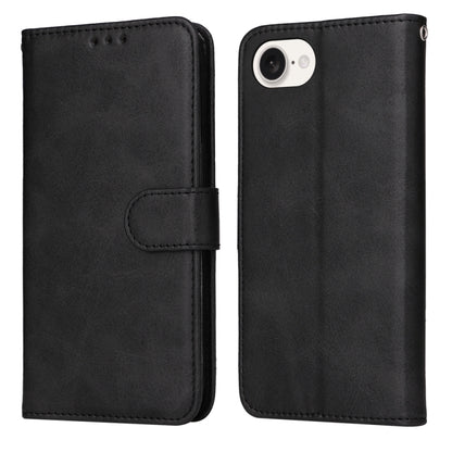 For iPhone 16e Classic Calf Texture Flip Leather Phone Case(Black) by bashfashion