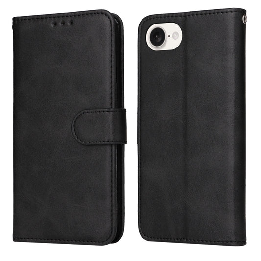 For iPhone 16e Classic Calf Texture Flip Leather Phone Case(Black) by bashfashion