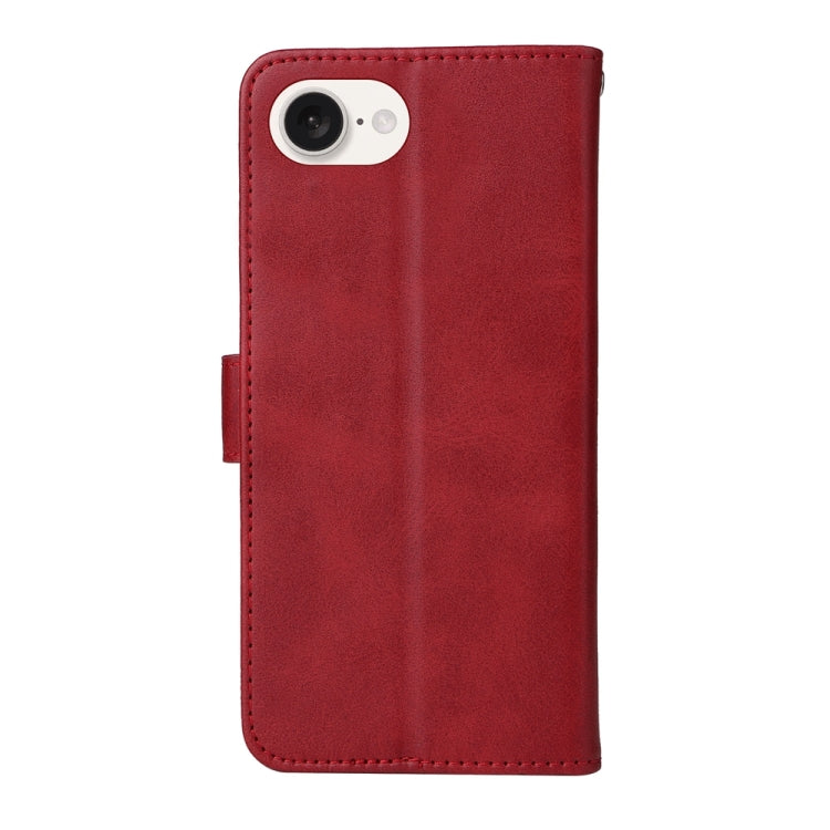 For iPhone 16e Classic Calf Texture Flip Leather Phone Case(Red) by bashfashion