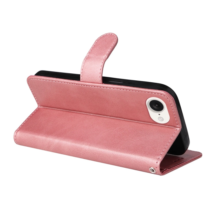 For iPhone 16e Classic Calf Texture Flip Leather Phone Case(Rose Gold) by bashfashion