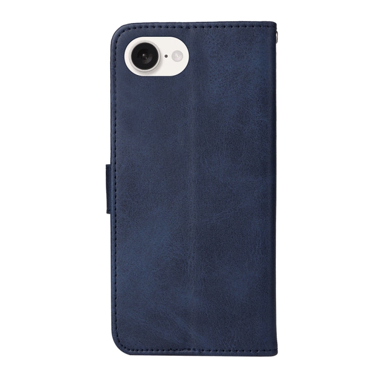 For iPhone 16e Classic Calf Texture Flip Leather Phone Case(Blue) by bashfashion