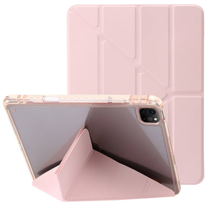 For iPad Pro 11 2025 / 2024 Clear Acrylic Deformation Leather Tablet Case(Pink) by bashfashion