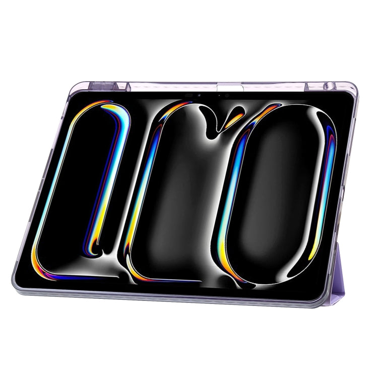 For iPad Pro 11 2025 / 2024 Clear Acrylic Deformation Leather Tablet Case(Pink) by bashfashion