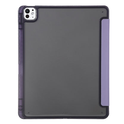 For iPad Pro 13 2025 / 2024 Clear Acrylic Deformation Leather Tablet Case(Lavender Purple) by bashfashion