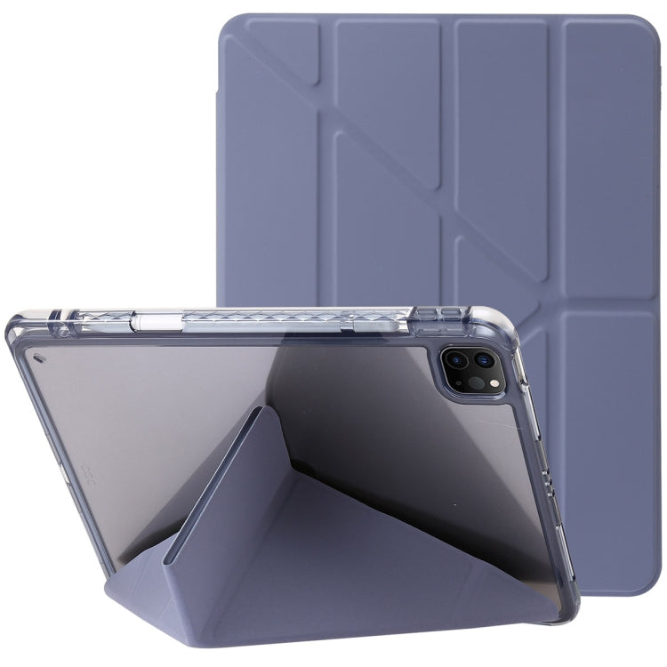 For iPad Pro 13 2025 / 2024 Clear Acrylic Deformation Leather Tablet Case(Lavender Purple) by bashfashion