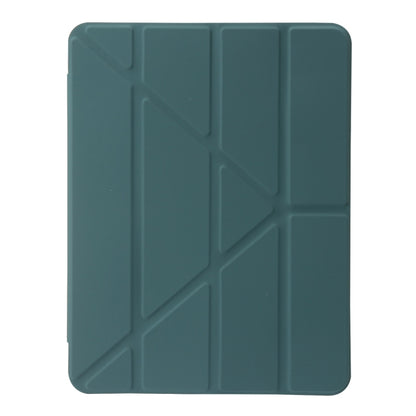 For iPad Air 13 2025 / 2024 Clear Acrylic Deformation Leather Tablet Case(Dark Green) by bashfashion