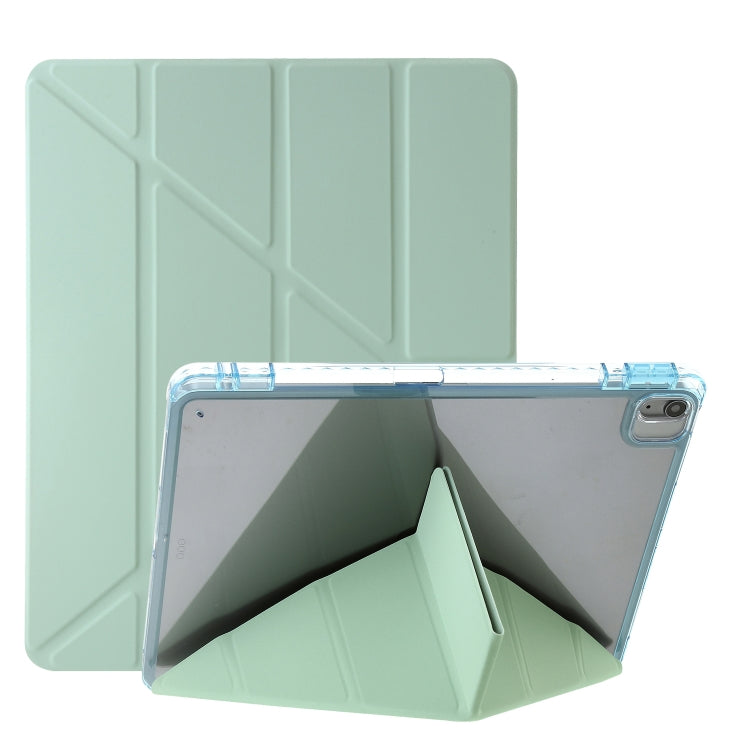 For iPad Air 13 2025 / 2024 Clear Acrylic Deformation Leather Tablet Case(Green) by bashfashion
