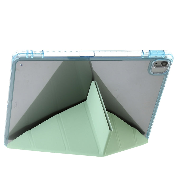 For iPad Air 13 2025 / 2024 Clear Acrylic Deformation Leather Tablet Case(Green) by bashfashion